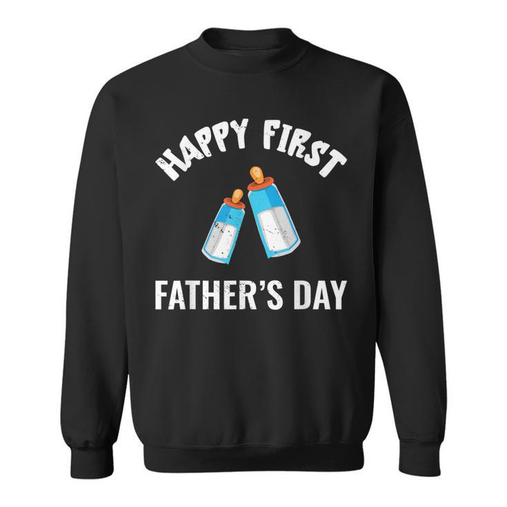 First Year Fathers Day Funny Baby Bottles Milk Best Daddy Sweatshirt