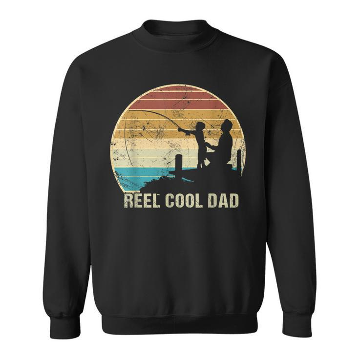Fishing Reel Cool Dad Father And Son Fathers Day Vintage  Sweatshirt