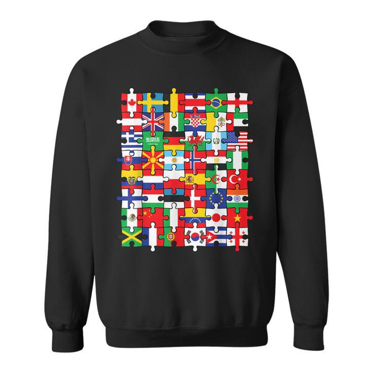 Flags Of Countries Of The World International Flag Puzzle  Sweatshirt