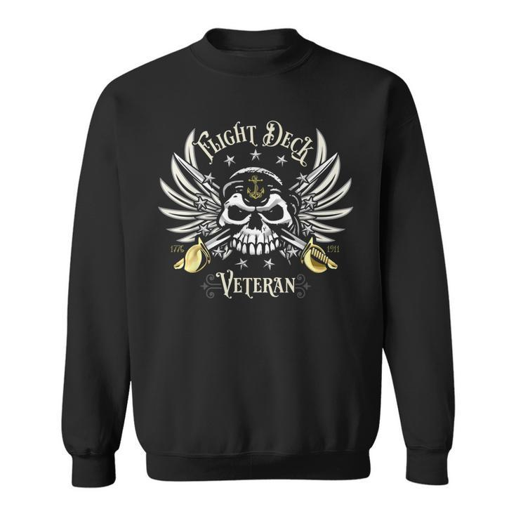 Flight Deck Veteran Skull Naval Aviation Design  Sweatshirt