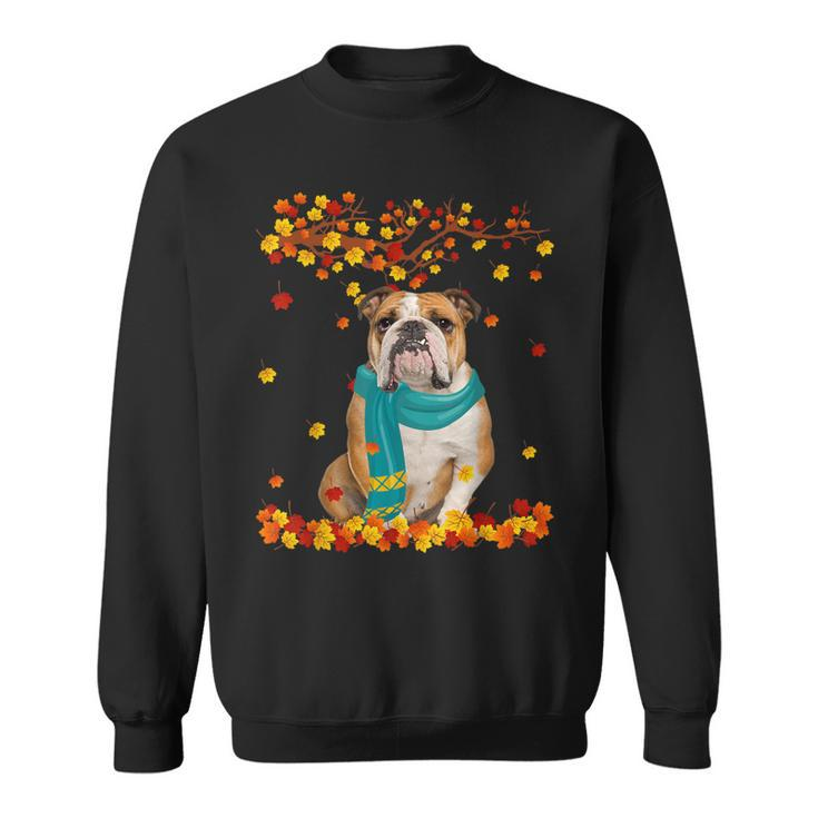 Fun English Bulldog Thanksgiving Autumn Dog Lover Gifts  Men Women Sweatshirt Graphic Print Unisex