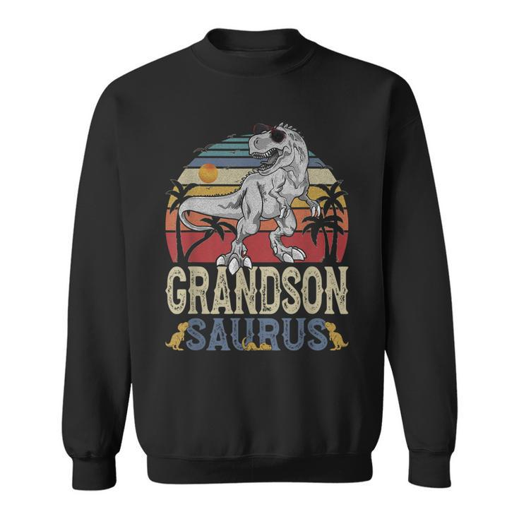 Fun Grandsonsaurus Rex Dinosaur Grandson Saurus Family  Sweatshirt