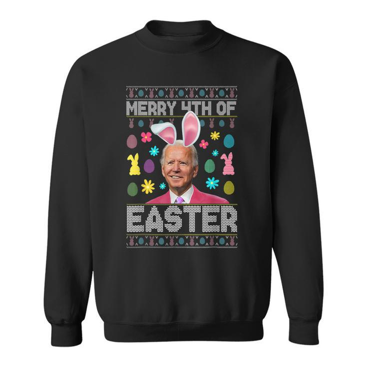 Funny Bunny Joe Biden Merry 4Th Of July Happy Easter Day  Sweatshirt