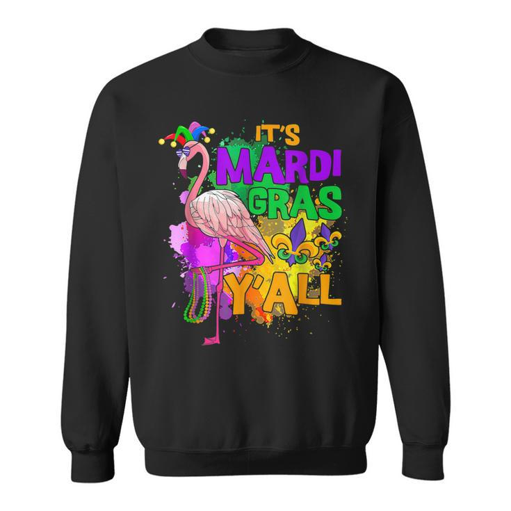 Funny Carnival Party Gift Idea Flamingo Mardi Gras  V3 Sweatshirt