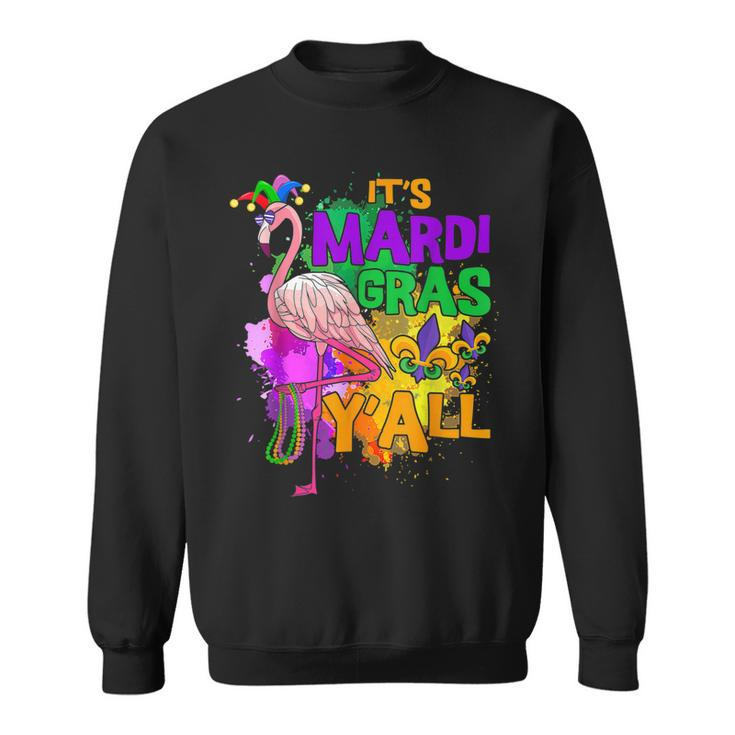 Funny Carnival Party Gift Idea Flamingo Mardi Gras  V5 Sweatshirt