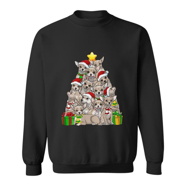 Funny Christmas Chihuahua Pajama Shirt Tree Dog Dad Mom Xmas Sweatshirt