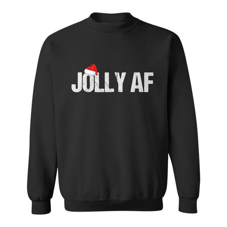 Funny Christmas Shirts Gifts & Pajamas Santa Hat Jolly Af Tshirt V2 Sweatshirt