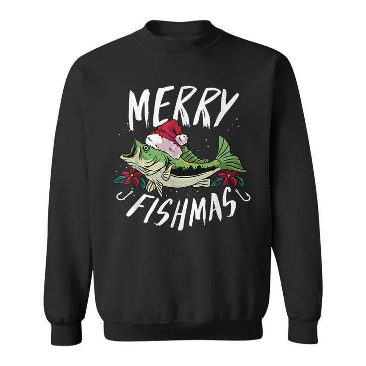 Funny Christmas Themed Bass Fishing Gift - Merry Fishmas Men Women