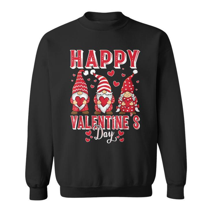 Funny Cute Gnomies & Hearts Happy Gnomes Valentines Day  Sweatshirt