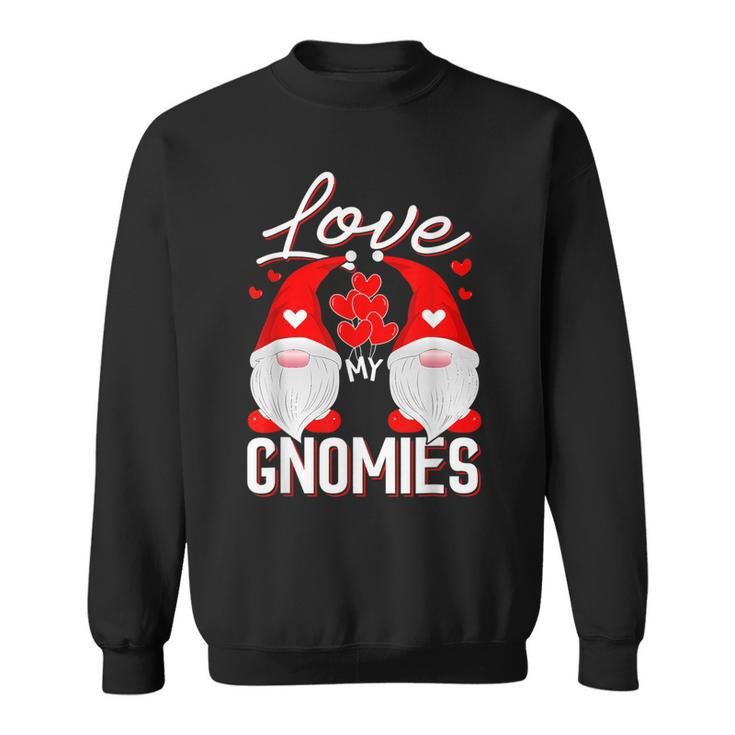 Funny Cute Love My Gnomies Gnomes & Hearts Valentines Day  Sweatshirt