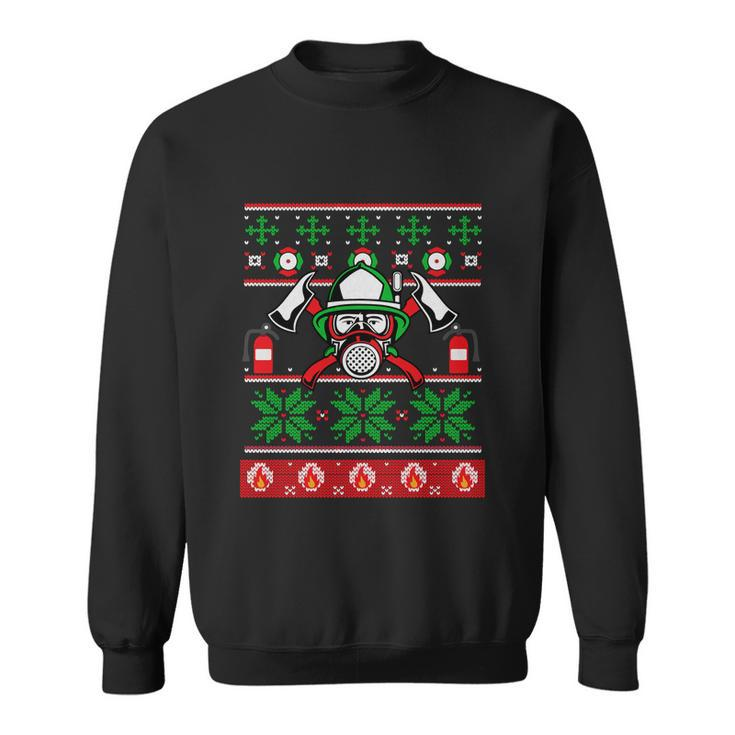 Funny Firefighter Xmas Ugly Christmas Sweater Firefighter Great Gift Sweatshirt