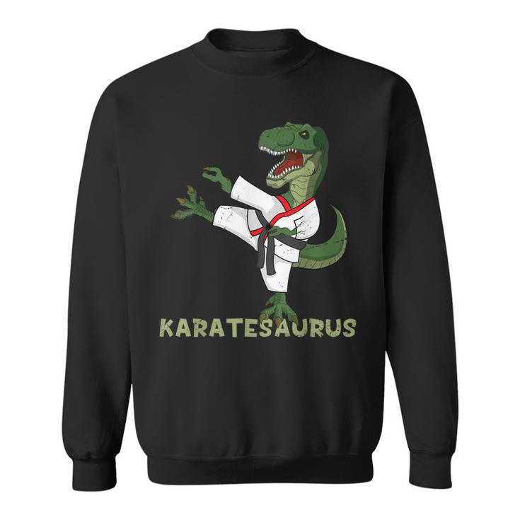 Funny Karate Dinosaur Karatesaurus T-Rex Graphic Karatist  Sweatshirt