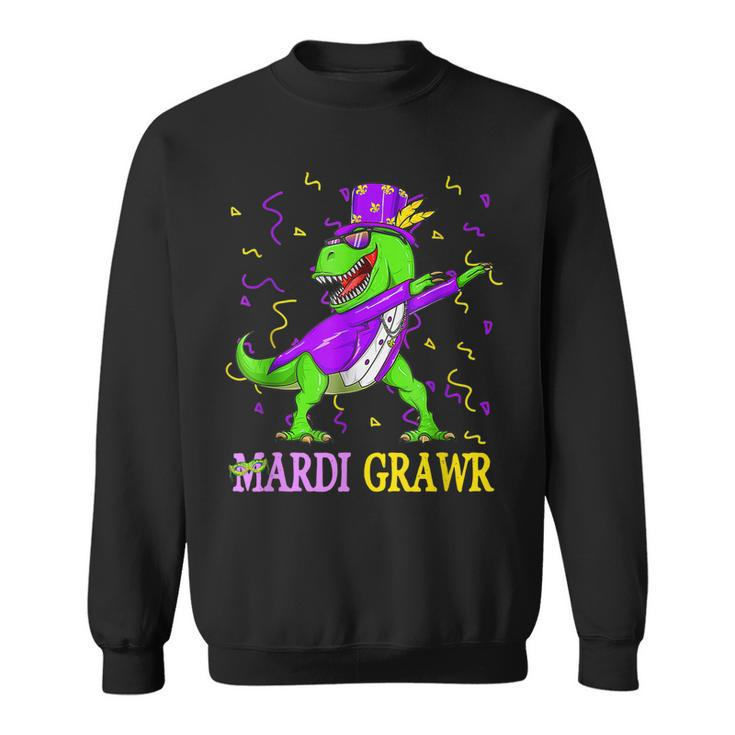 Funny Mardi Graw Dinosaur Mardi Gras Let Shenanigans Begin  Sweatshirt