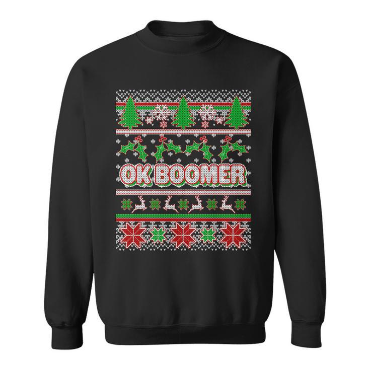 Funny Ok Boomer Ugly Christmas Sweatshirt