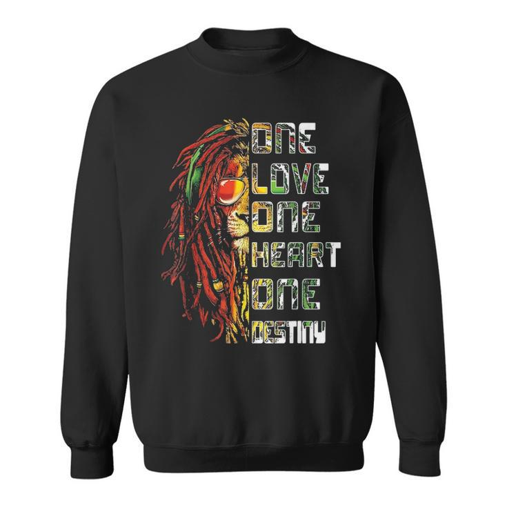 Funny One Love One Heart Retro Bob  Marley Love Music Sweatshirt