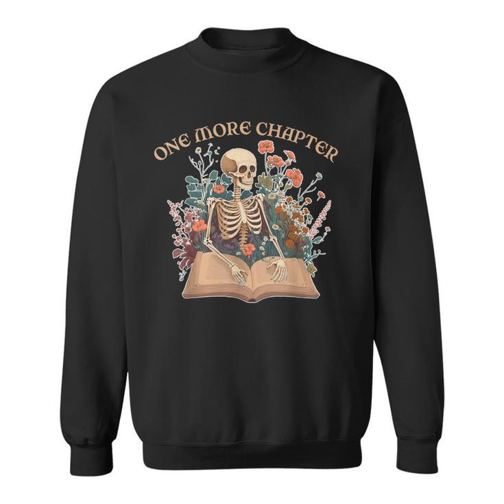 Funny One More Chapter Retro Skeleton Vintage Book Lover Sweatshirt