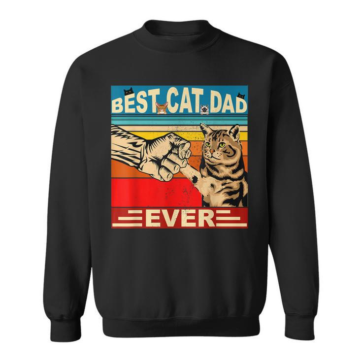 Funny Retro Best Cat Dad Ever Vintage Mens Dads Kitty Lovers  V2 Sweatshirt