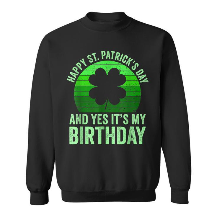 Funny St Patricks Day Birthday Lucky Shamrock Vintage Sunset  Sweatshirt