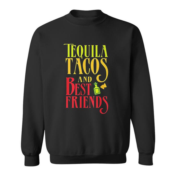 Funny Taco Gift Retro Taco Tequila Tacos And Best Friend Men Women Sweatshirt Graphic Print Unisex