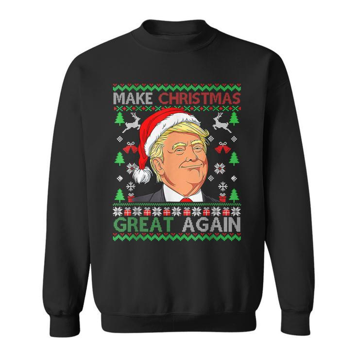 Funny Trump 2024 Make Christmas Great Again Ugly Sweater  V6 Men Women Sweatshirt Graphic Print Unisex