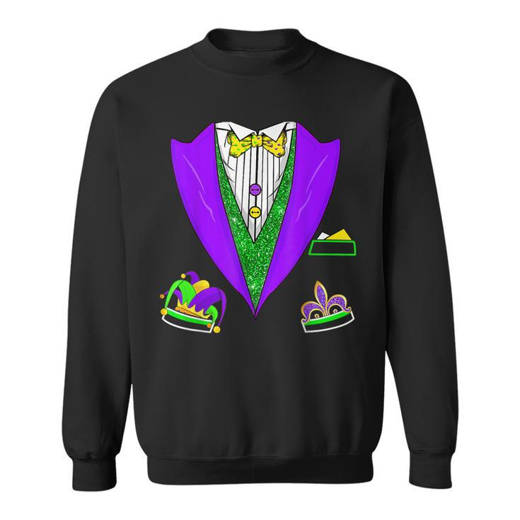 Funny Tuxedo Mardi Gras Suit Vest Party Festival Costume  Sweatshirt