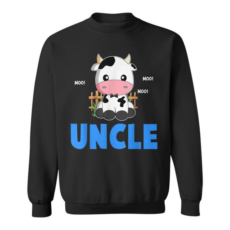 Funny Uncle Cow Cute Cow Farmer Birthday Matching Family  Sweatshirt