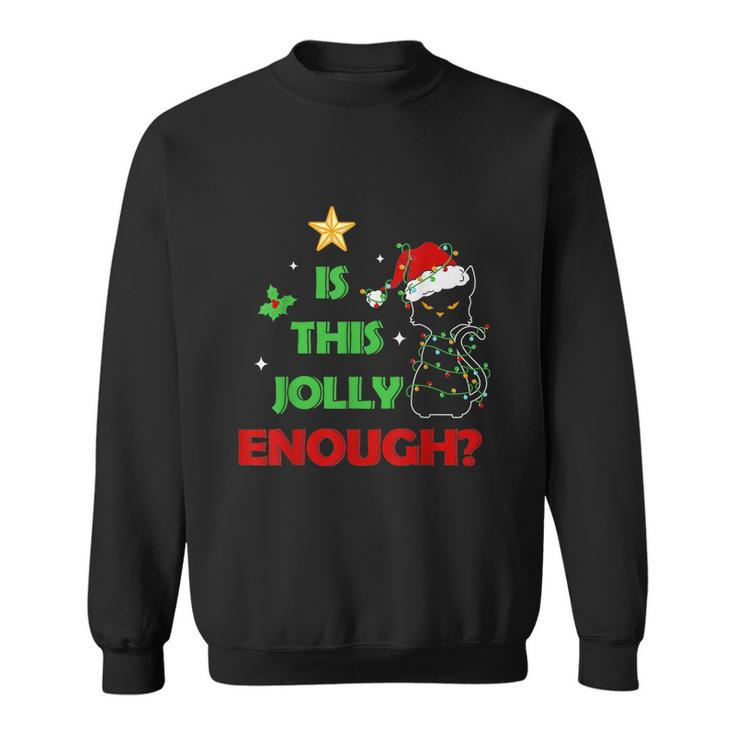 Funny Xmas Gift For Cat Lover Is This Jolly Enough Sweatshirt
