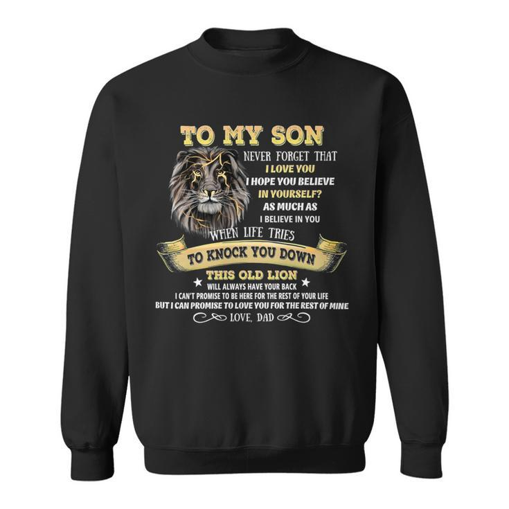 Gift To My Son From Dad Lion To My Son From Dad Never Forget That I Love You Sweatshirt