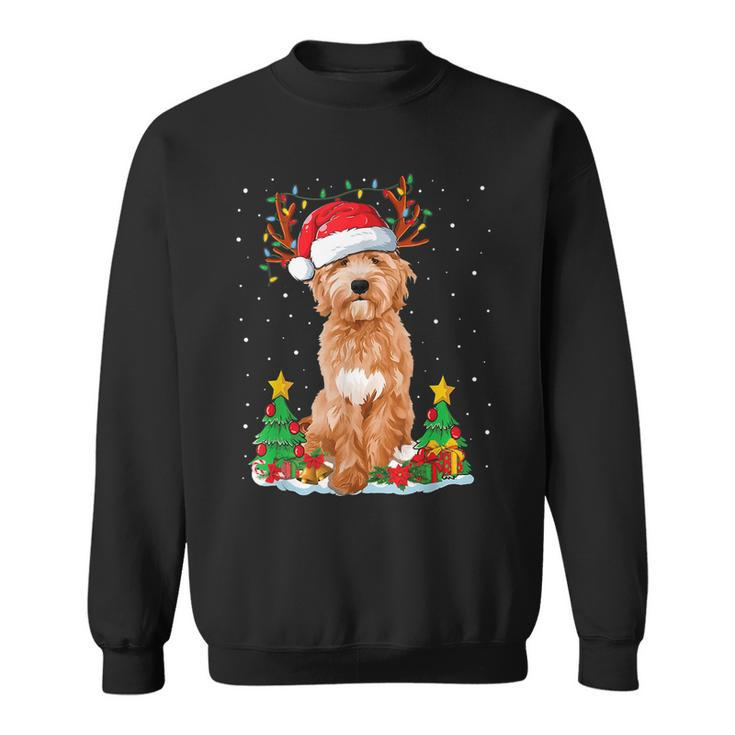 Goldendoodle Christmas Tree Lights Pajama Dog Xmas  Men Women Sweatshirt Graphic Print Unisex