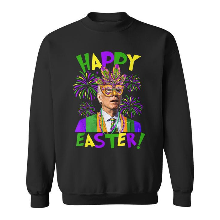 Happy 4Th Of Easter Funny Joe Biden Mardi Gras Shenanigans  V3 Sweatshirt