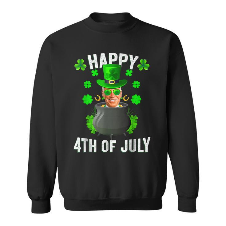 Happy 4Th Of July Funny Joe Biden Leprechaun St Patricks Day  Sweatshirt