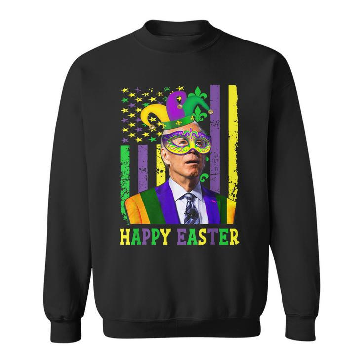 Happy Easter Confused Funny Joe Biden Mardi Flag Costume  V4 Sweatshirt