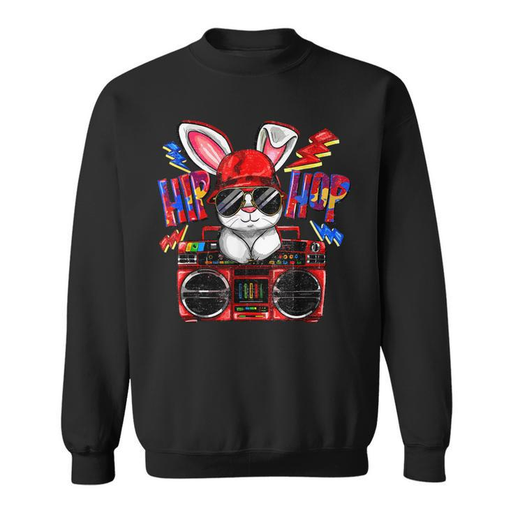 Happy Easter Cool Bunny Hip Hop Gift Baby Boy Kids Toddler Sweatshirt