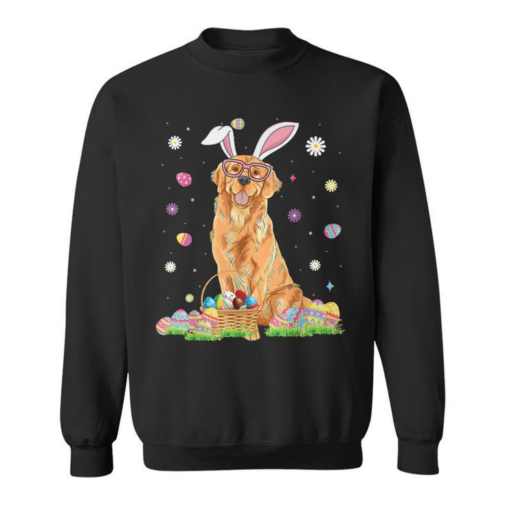 Happy Easter Cute Golden Retriever Bunny Ears Dog Lovers Sweatshirt