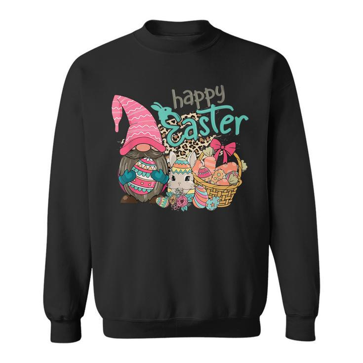 Happy Easter Leopard Egg Bunny Gnome Gift Girls Kids Toddler  Sweatshirt