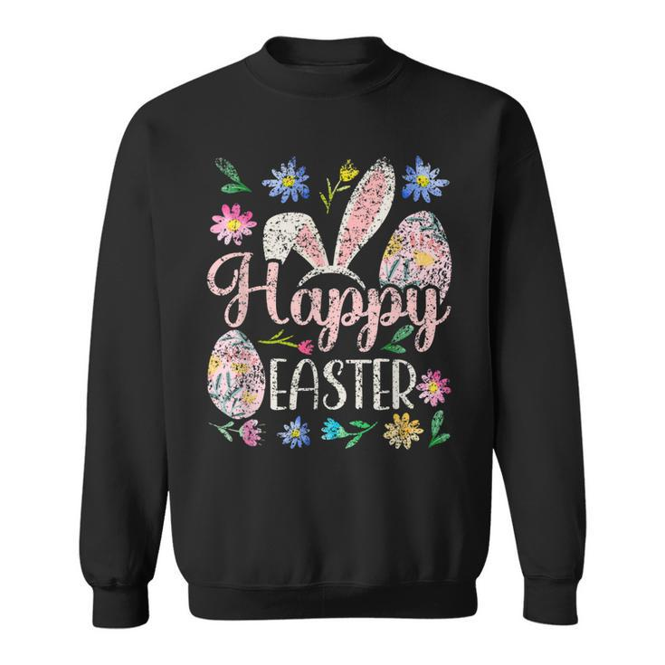 Happy Easter Sayings Egg Bunny  Sweatshirt