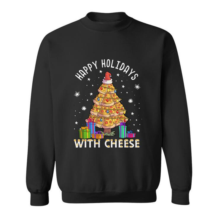Happy Holidays With Cheese Shirt Cheeseburger Hamburger V9 Sweatshirt