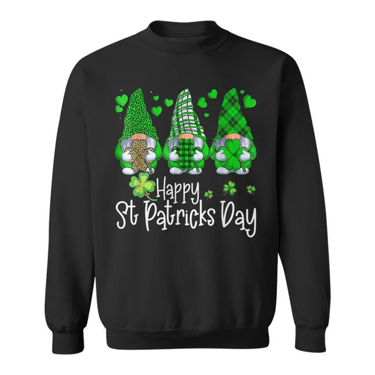 Happy St Patricks Day Cute Gnomes Lucky Heart Shamrock Irish  Sweatshirt