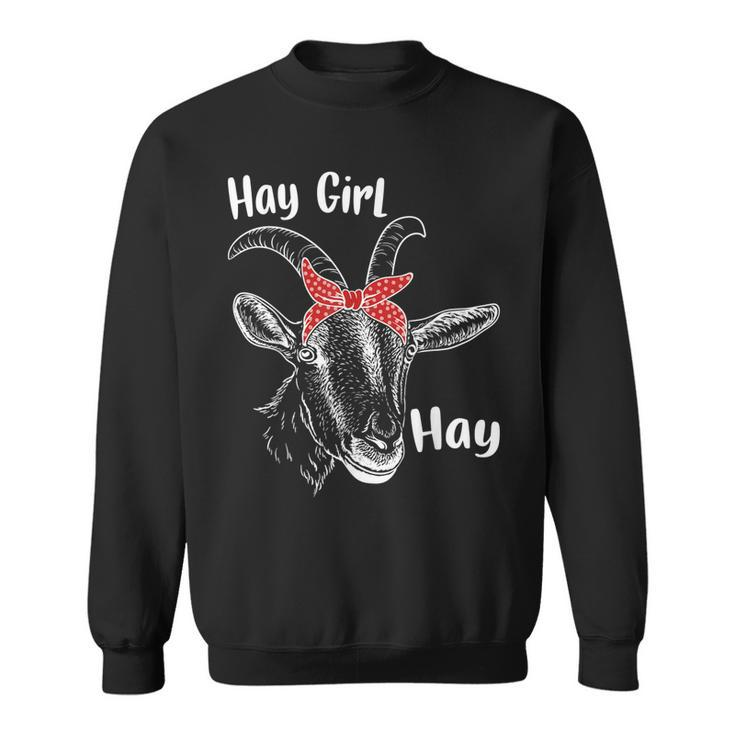 Hay Girl Hay Cute Farm Animal Funny Goat Farm Lovers Pun  Sweatshirt