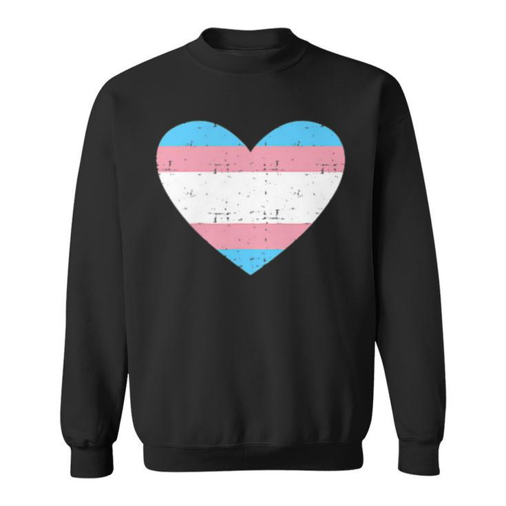 Heart With Transgender Flag For Trans Pride Month  Sweatshirt