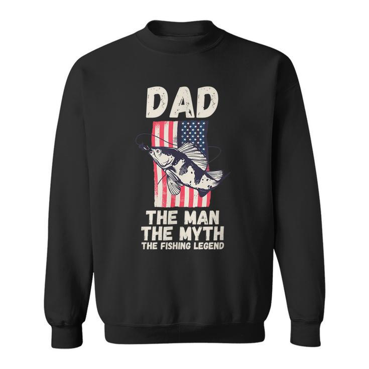 Herren Fishing Dad Amerikanischer Angelhaken Fisherman Fishing Legend V2 Sweatshirt