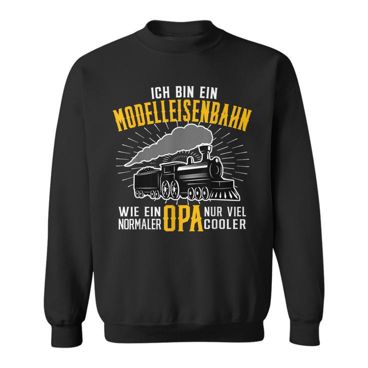 Herren Modelleisenbahn Opa Eisenbahner Modellbauer Rentner Sweatshirt