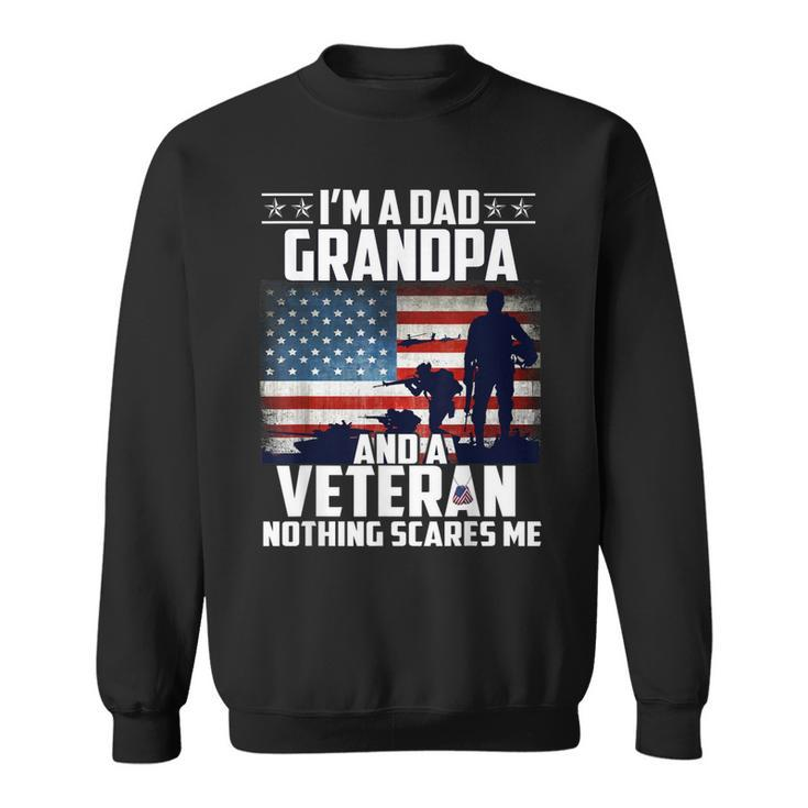 I Am A Dad Grandpa And A Veteran Nothing Scares Me Usa  V3 Sweatshirt