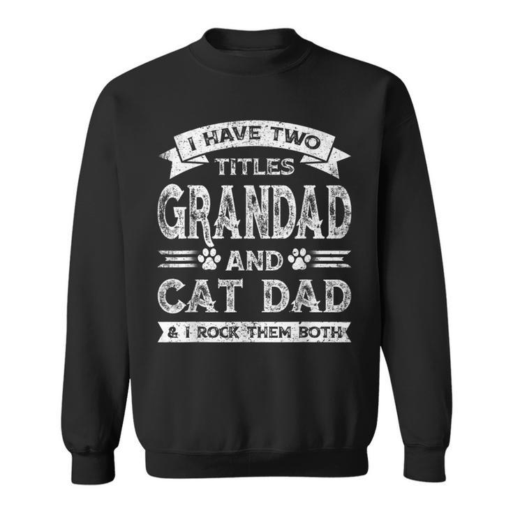 I Have Two Titles Grandad And Cat Dad  Fathers Day Family  Sweatshirt