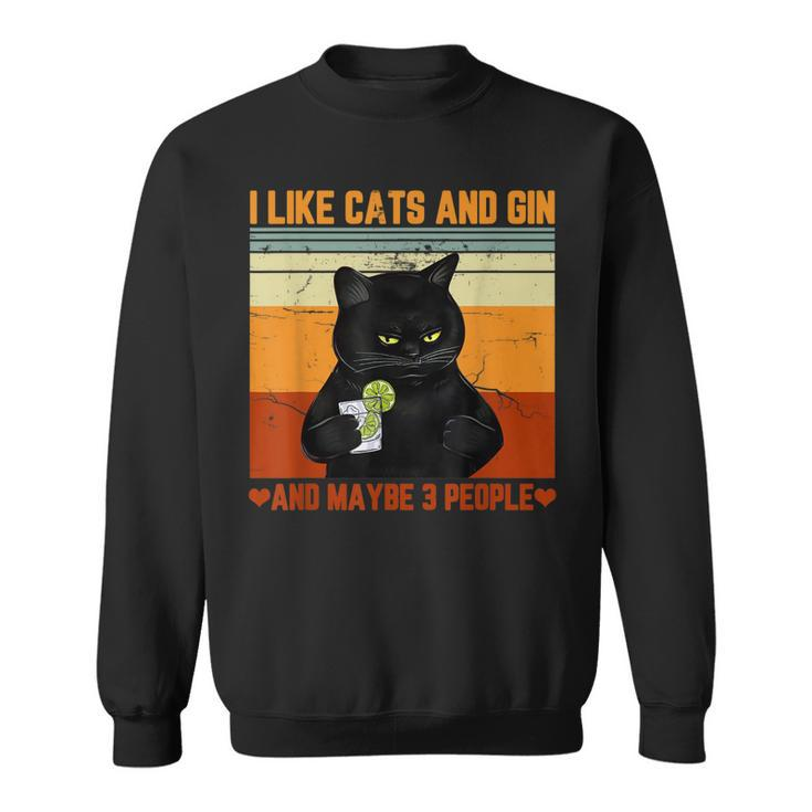I Like Cats And Gin And Maybe 3 People Love Cat Gin Lover Sweatshirt