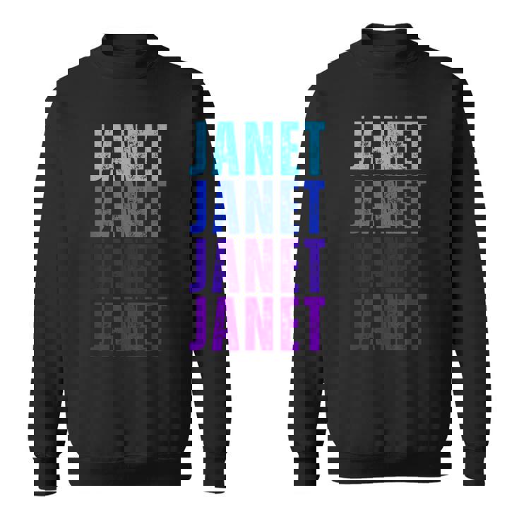 I Love Janet Pattern First Name Janet Sweatshirt