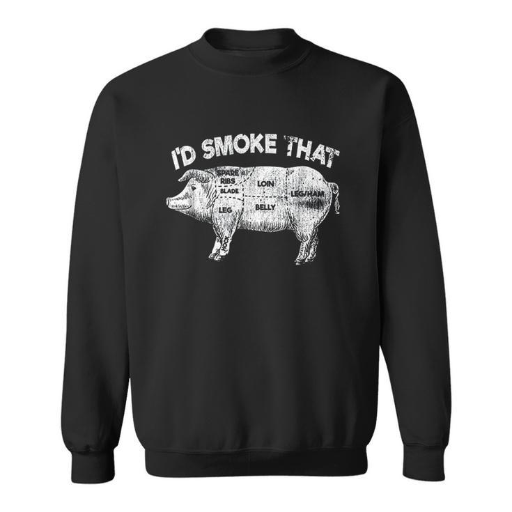 Id Smoke That Pig Grill BBQ Meat Barbeque Men Women Sweatshirt Graphic Print Unisex