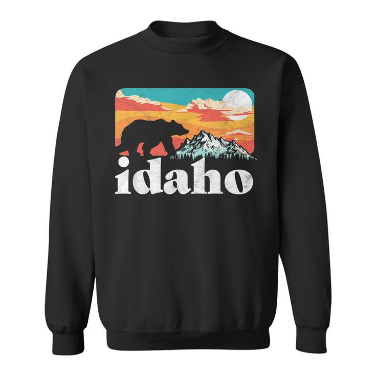 Idaho Retro Bear & Mountain Vintage 80S Graphic Sweatshirt