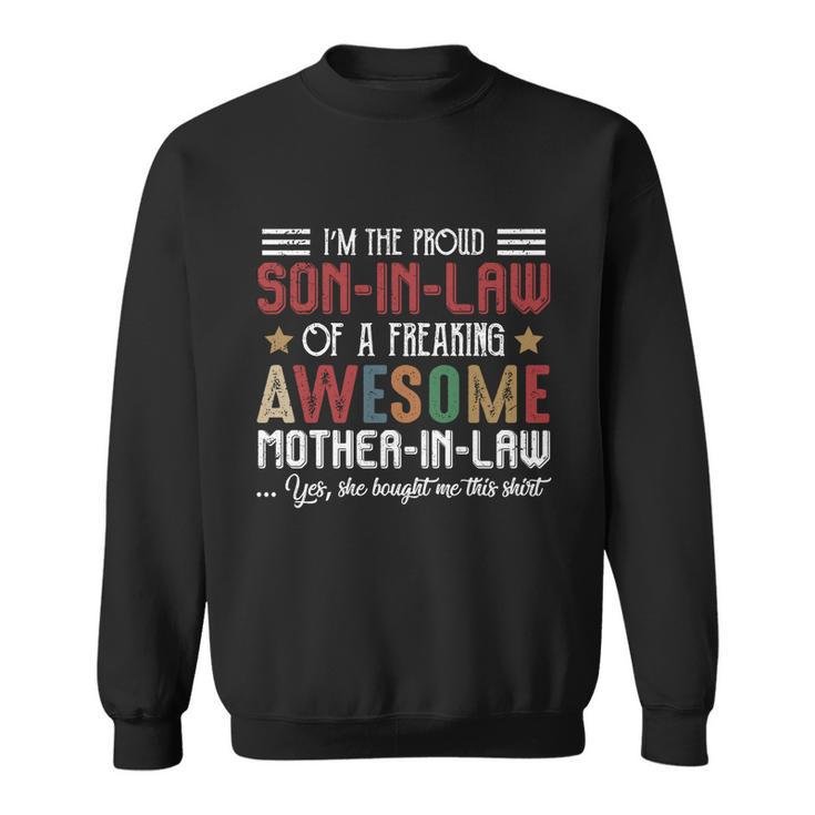 Im A Proud Songiftingiftlaw Son Marriage Mother Of The Groom Gift Sweatshirt