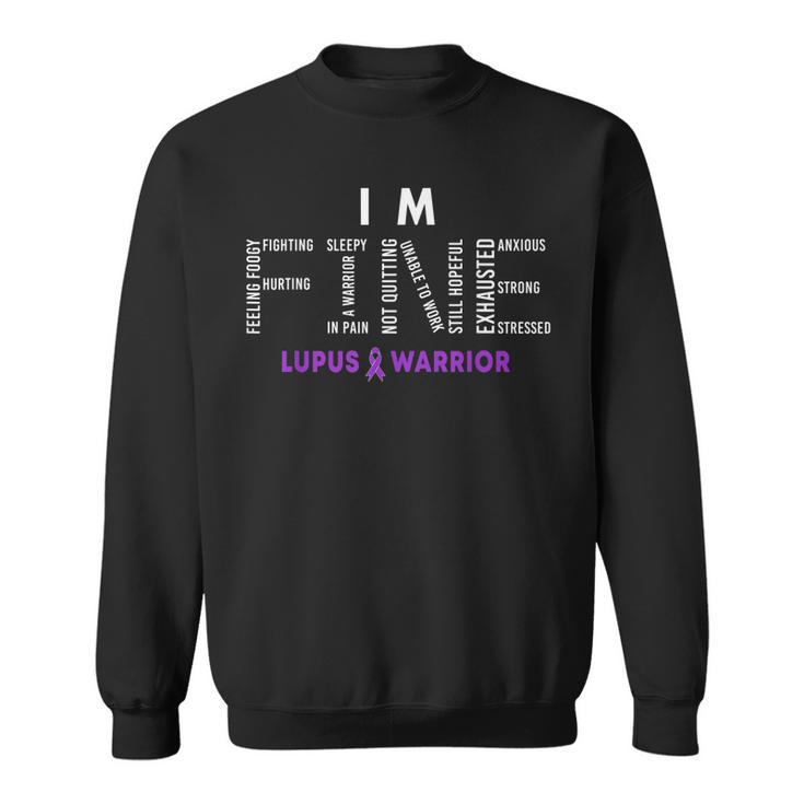 Im Fine Lupus Warrior Lupus Awareness Month Purple Ribbon  Sweatshirt